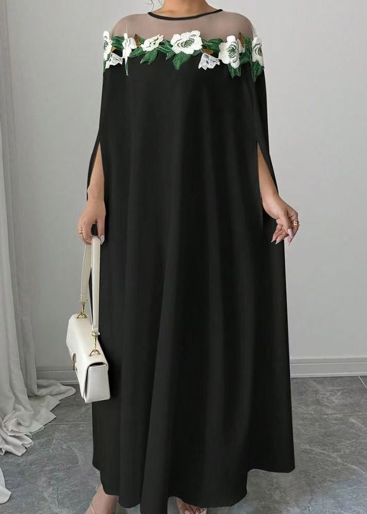 Classy White Tulle Patchwork Floral Maxi Dresses Spring - View 2