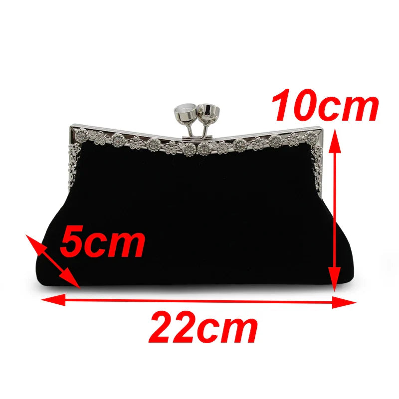 Rhinestone Crown Evening Clutch Bag Shoulder Purse
