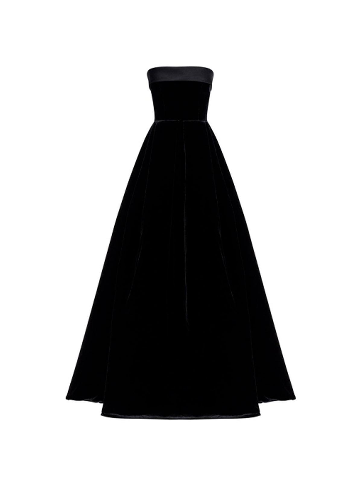 Colleen Velvet Strapless Maxi Dress - View 6