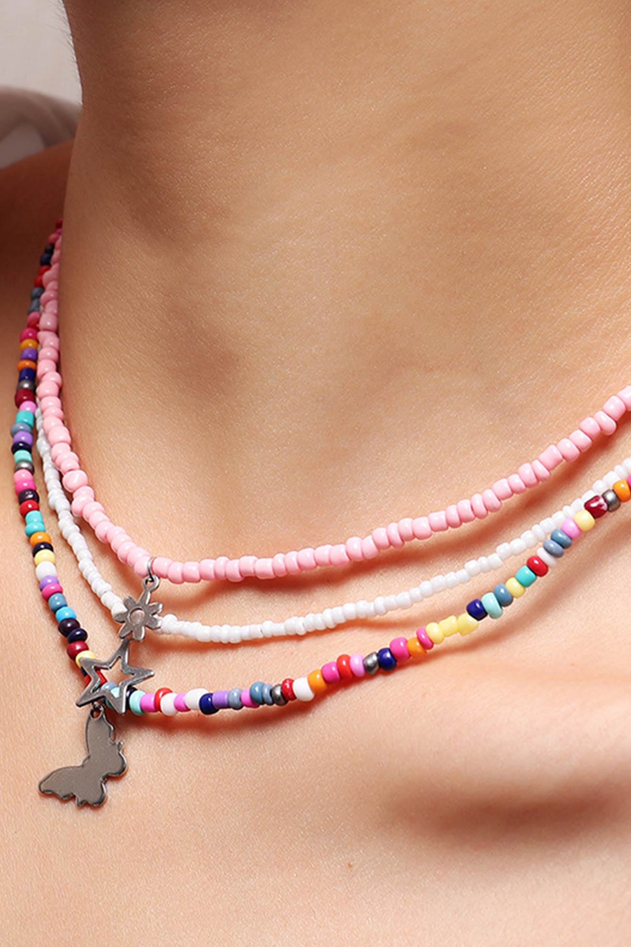 Colorful Beads Butterfly Necklaces