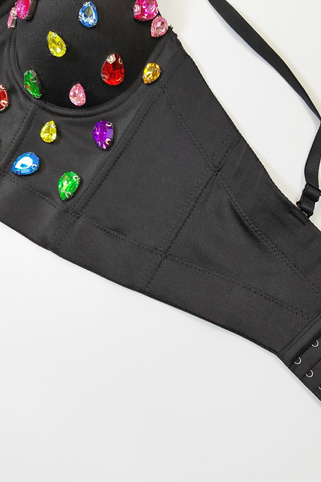 Colorful Rhinestone Corset Cami Top - Fashionpara