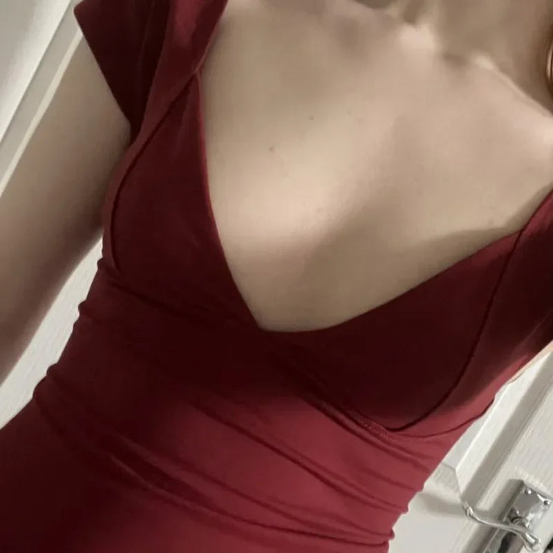 Deep V Low Cut Crop Top