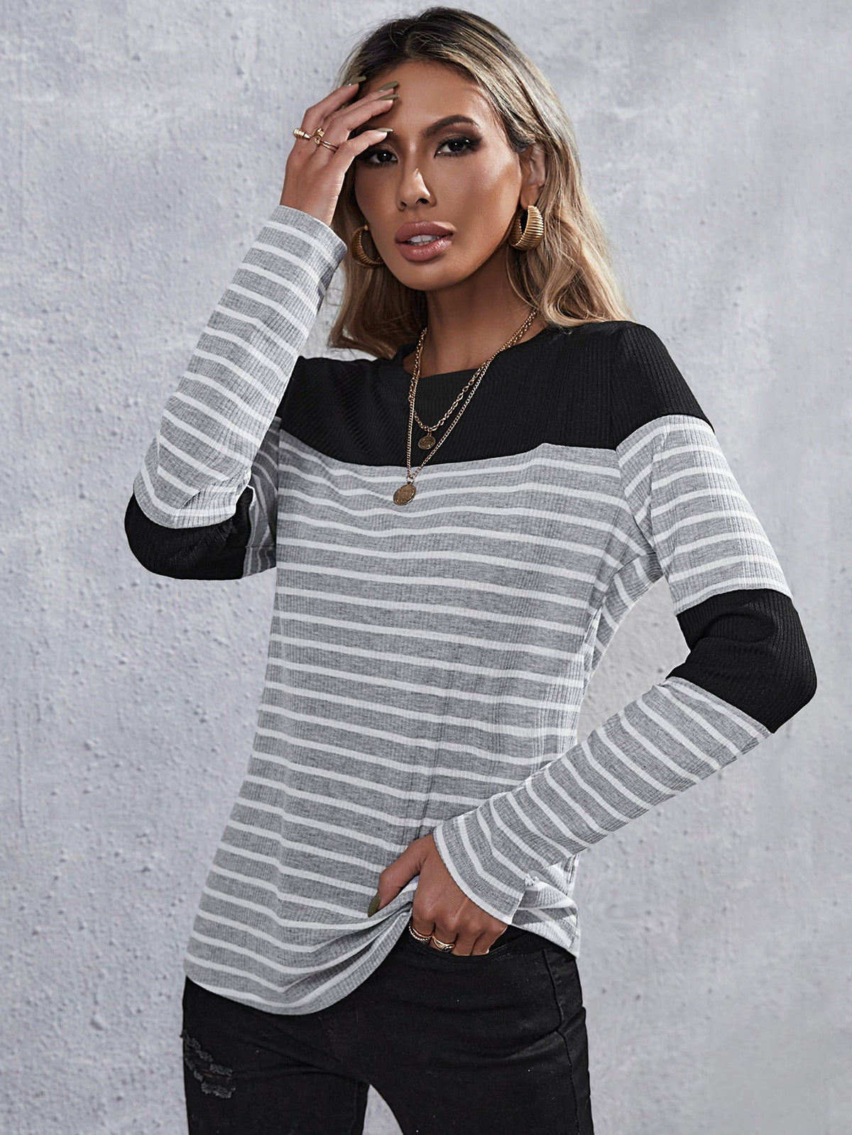 KittenAlarm - Contrast Panel Striped Tee