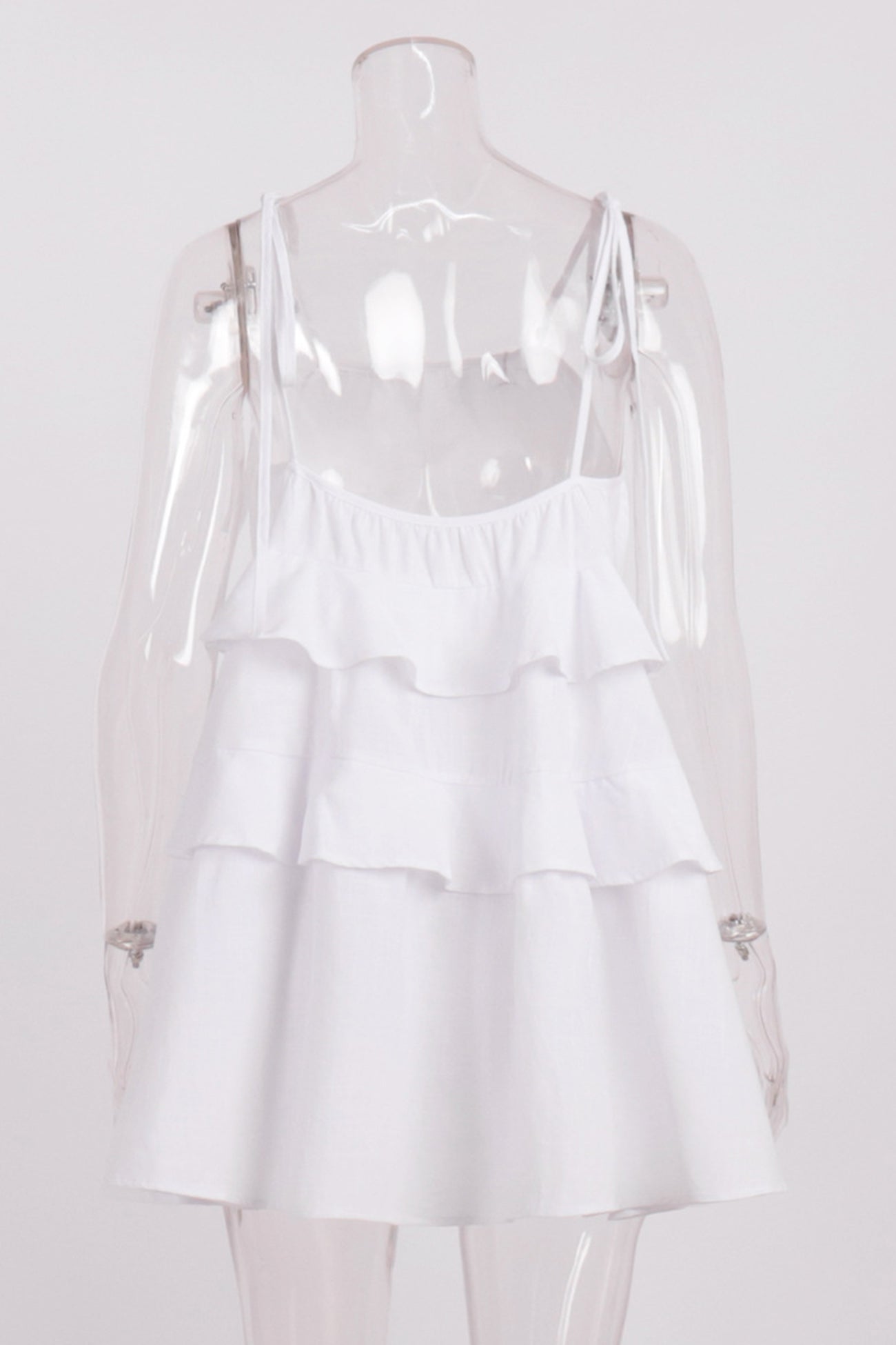 Cotton Tie-straps Tiered Cami Babydoll Dress - Fashionpara