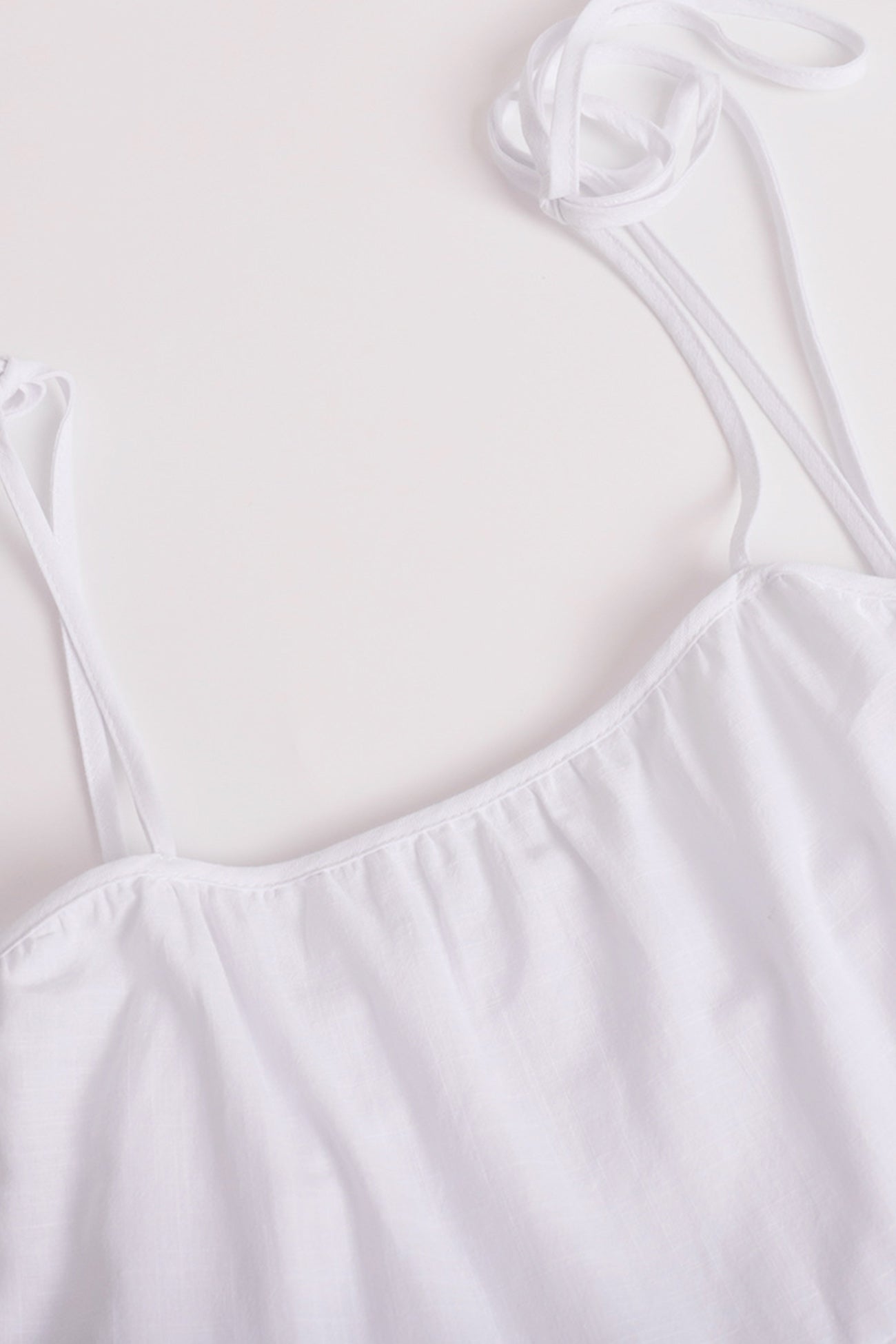 Cotton Tie-straps Tiered Cami Babydoll Dress - Fashionpara