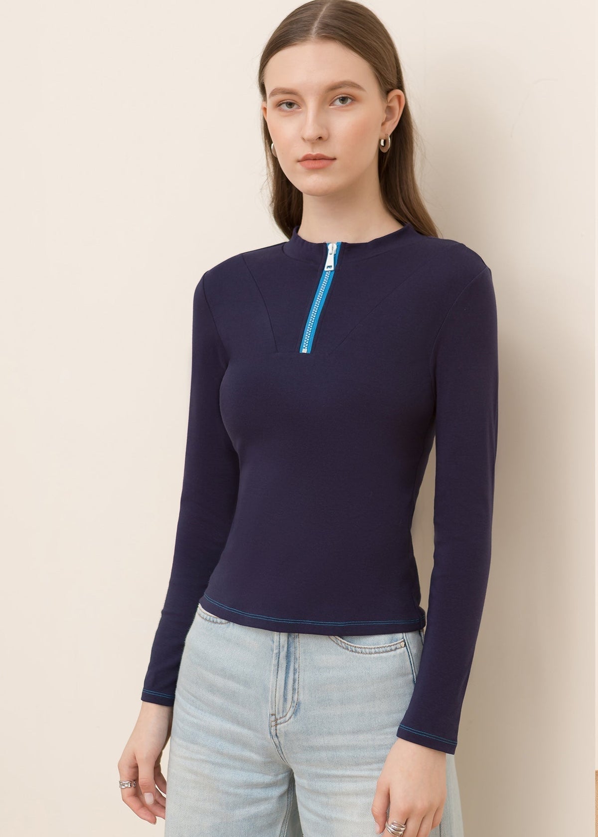 KittenAlarm - Cotton Zipper Crop Top