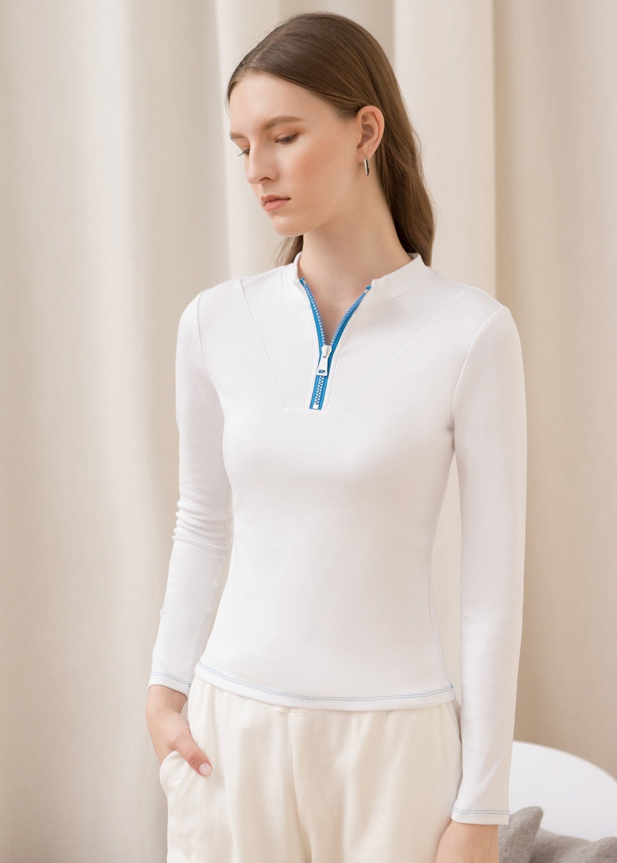 KittenAlarm - Cotton Zipper Crop Top