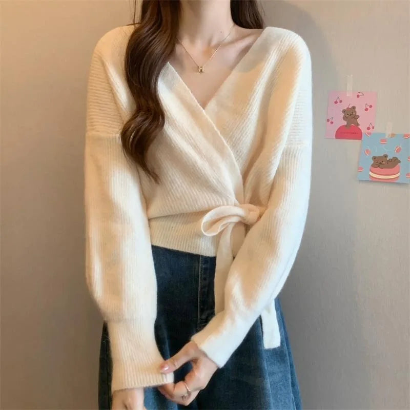 Tie-Up Waist Slimming Knit Cardigan