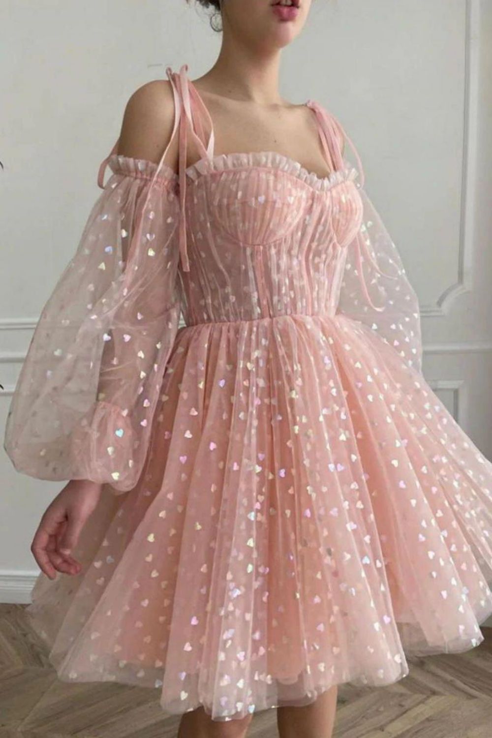 Cute A Line Off the Shoulder Pink Short Homecoming Dress - Fashionpara