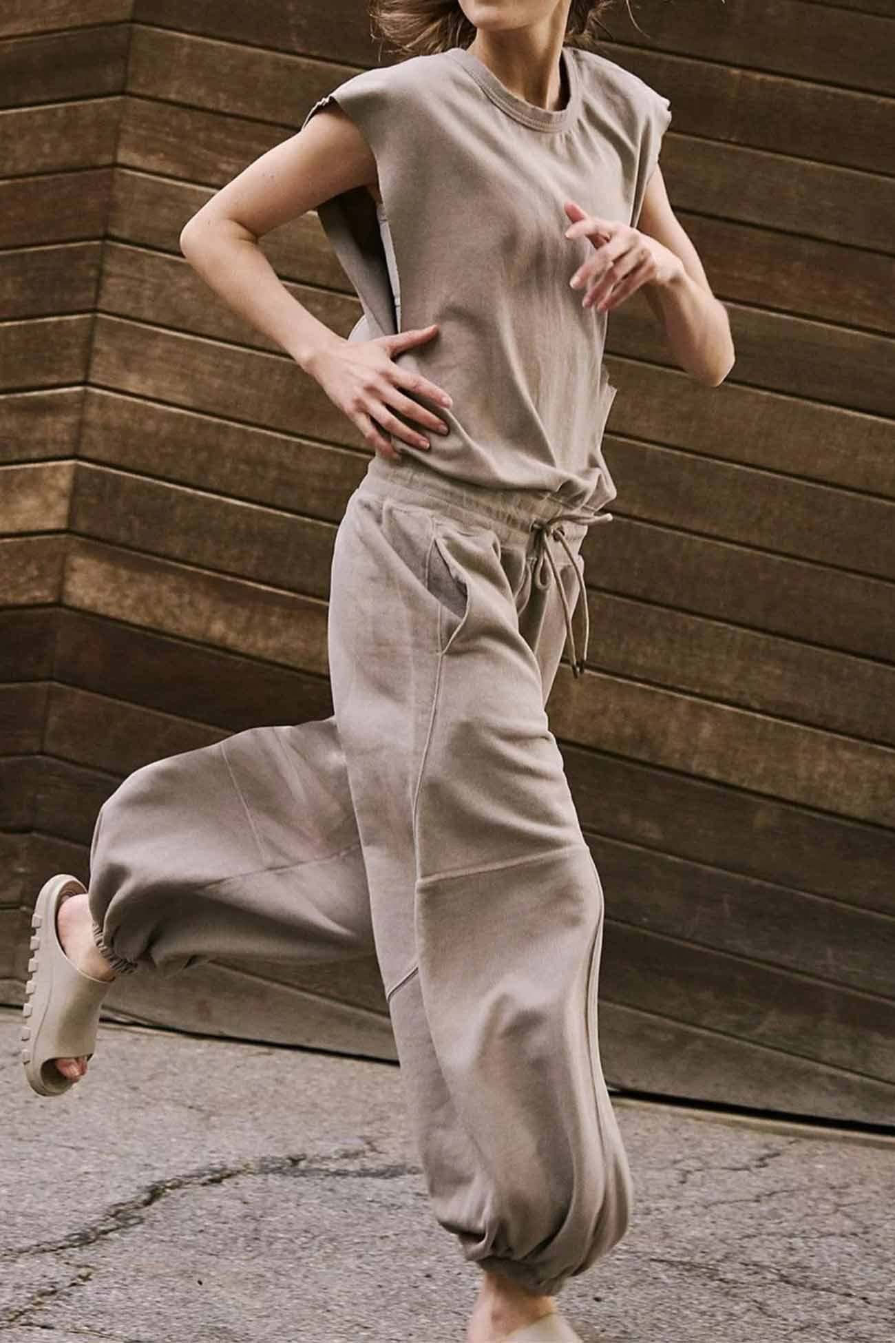 Cutout Sleeveless Drawstring Long Pants Jumpsuits