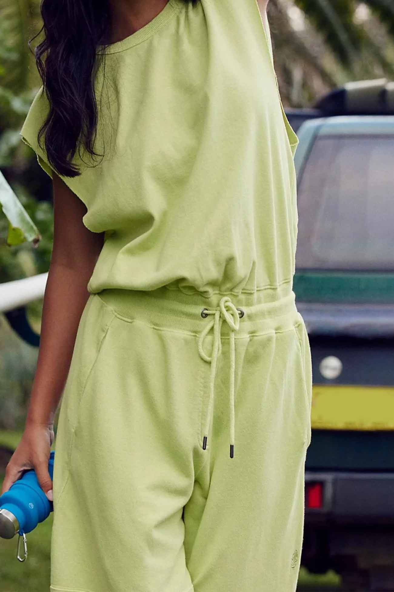 Cutout Sleeveless Drawstring Long Pants Jumpsuits