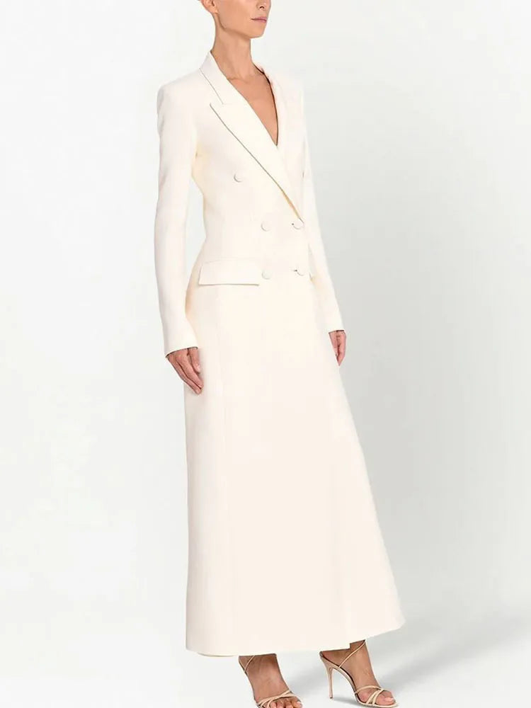 Blazer Notched Collar Double-Breasted Overcoat