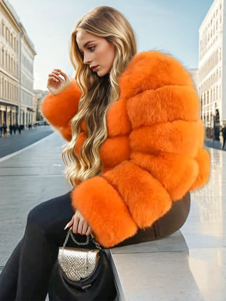 Faux Fur Patchwork Rabbit Fur Overcoat