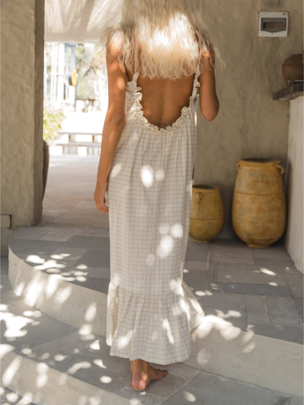 Adjustable Backless Tie Midi Dress - Fashionpara