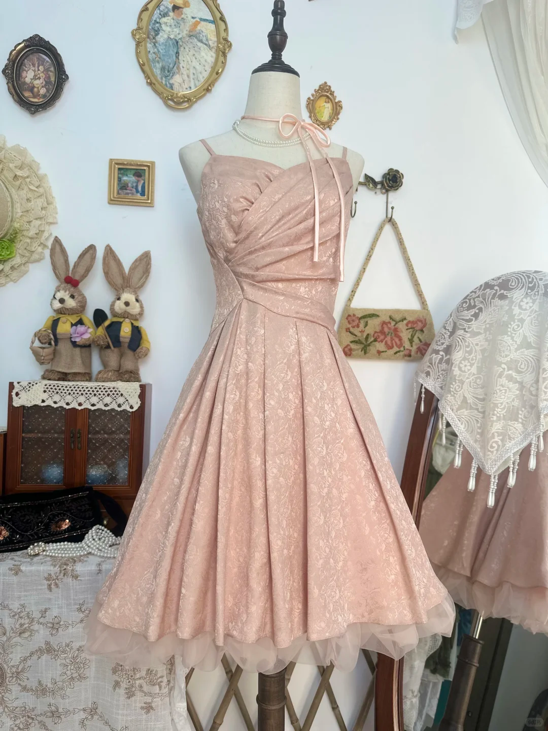 Pretty Spaghetti Straps Pink Satin Print Floral A Line Short Homecoming Dress Birthday Dress D530
