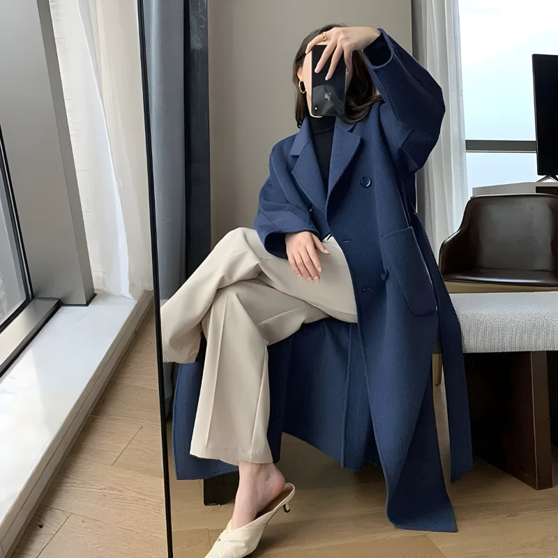 Dark Academia Belted Long Coat 6