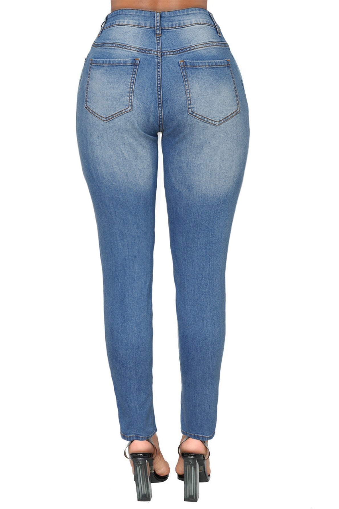 KittenAlarm - Dark Denim Distressed Skinny Jeans