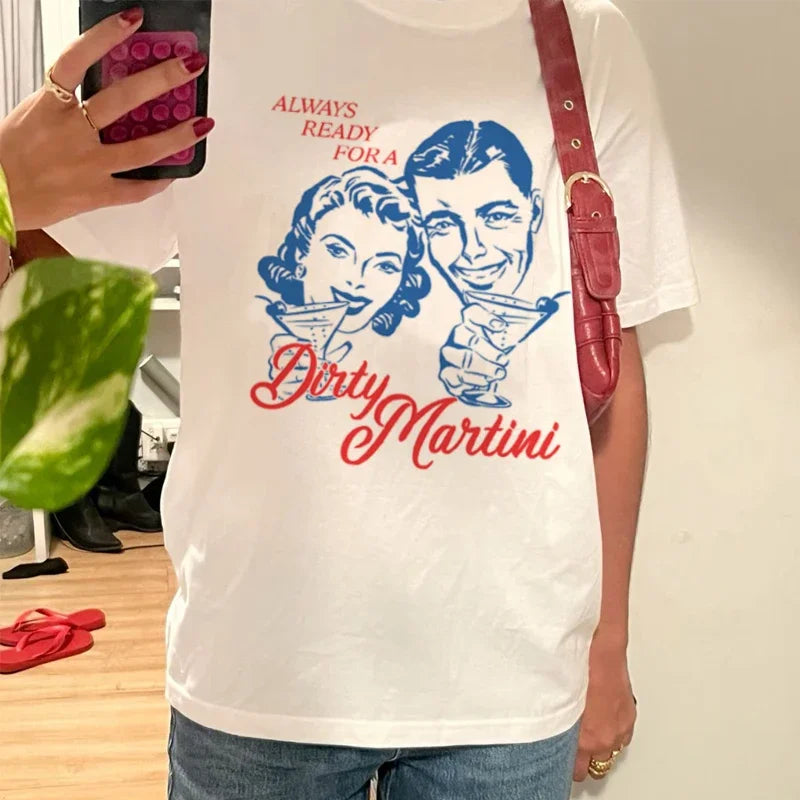 Dirty Martini Retro Cocktail T-shirt - Fashionpara