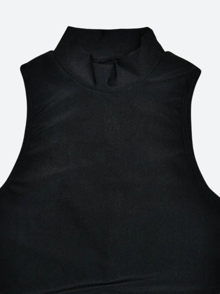 Mock-Neck Sleeveless Ruched Asymmetric Bodycon Mini Dress 6