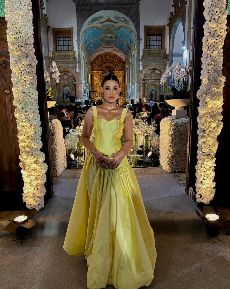 Stylish Satin Yellow A Line Formal Party Dress Birthday Prom Gown D1610