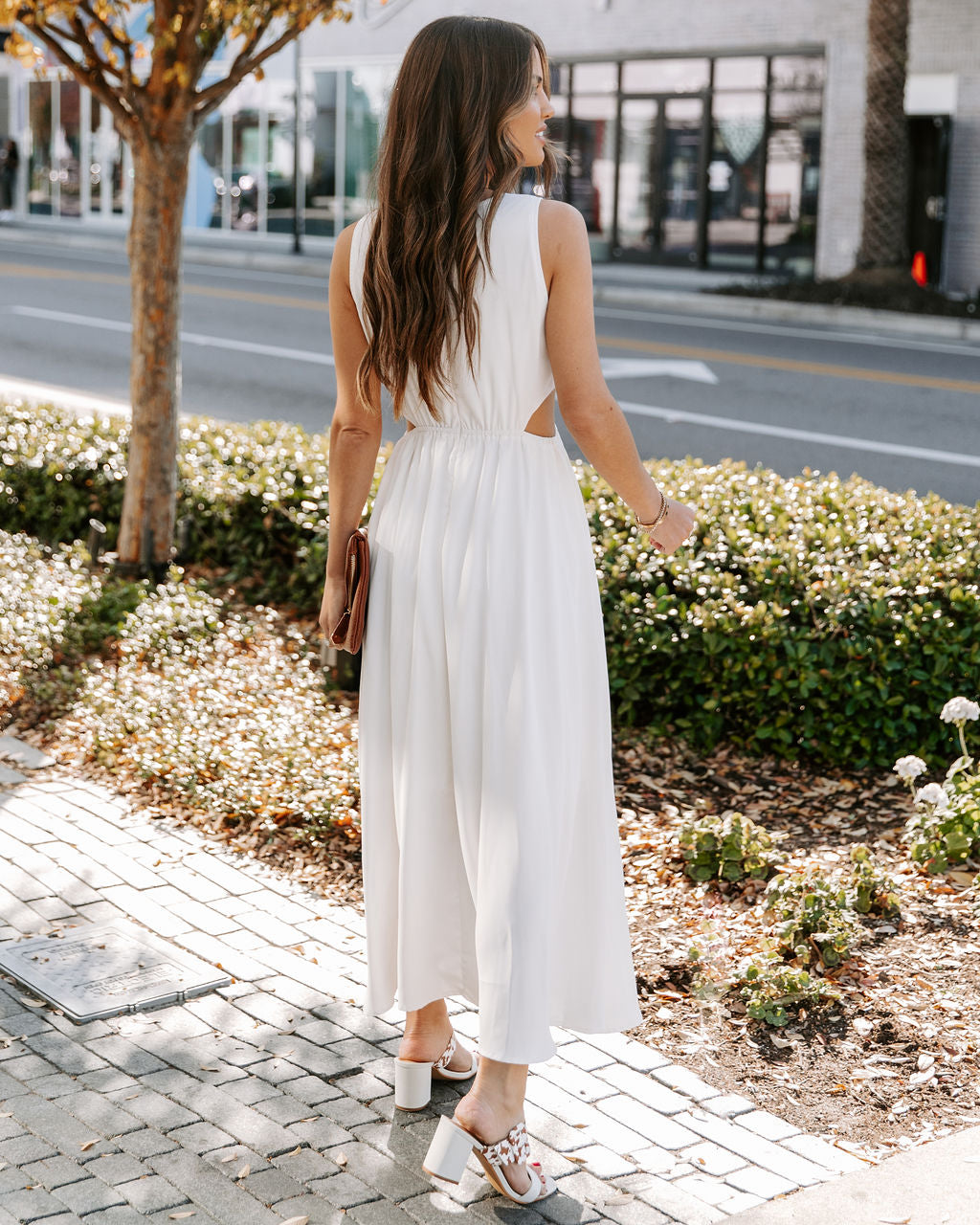 Bay Breeze Cutout Midi Dress - Off White - Fashionpara