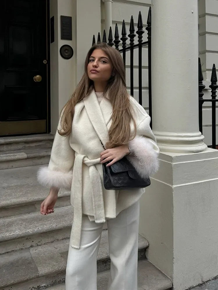 Burgundy Cuffed Woolen Coat