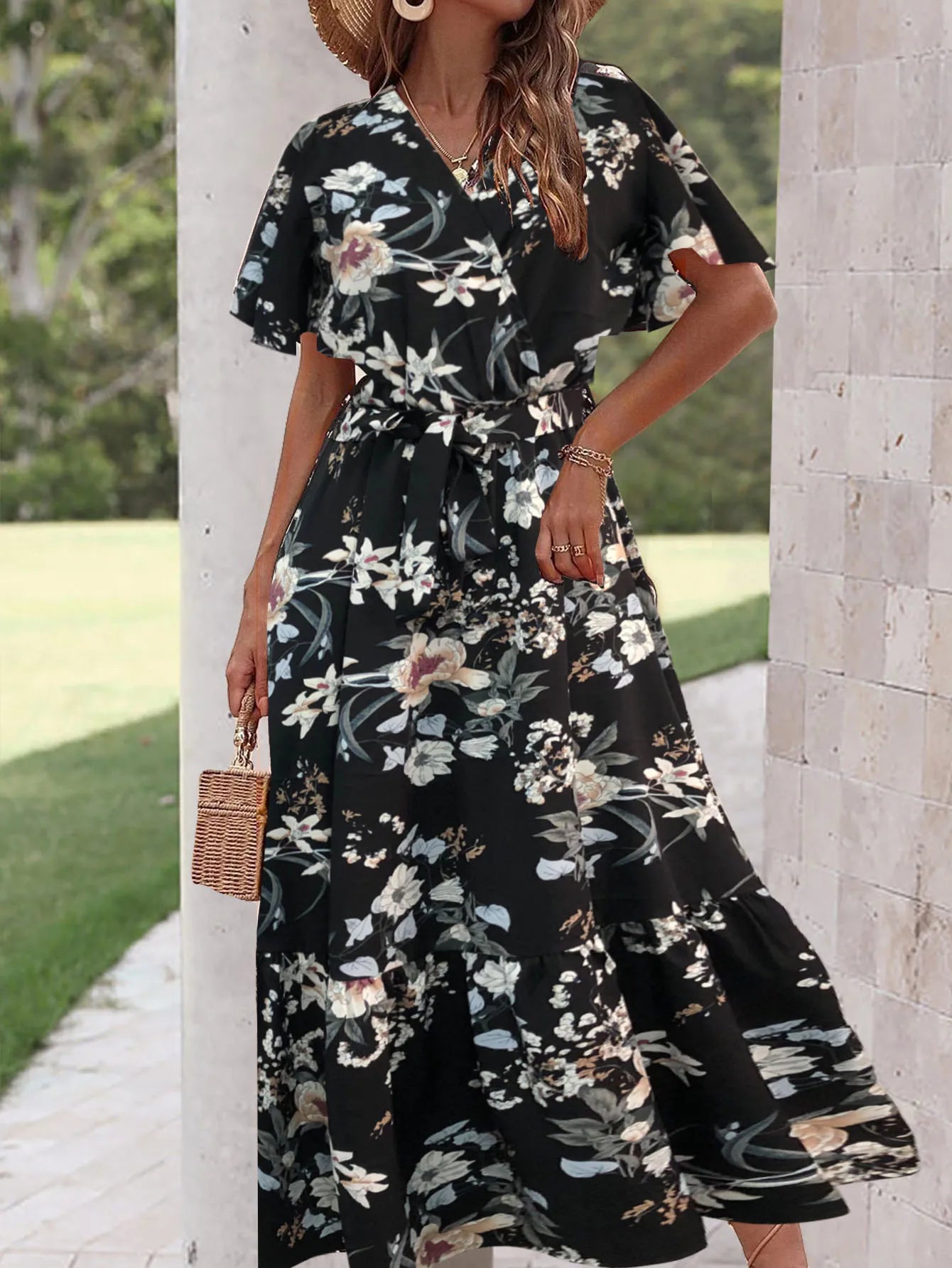 Elegant Floral A-line Dress