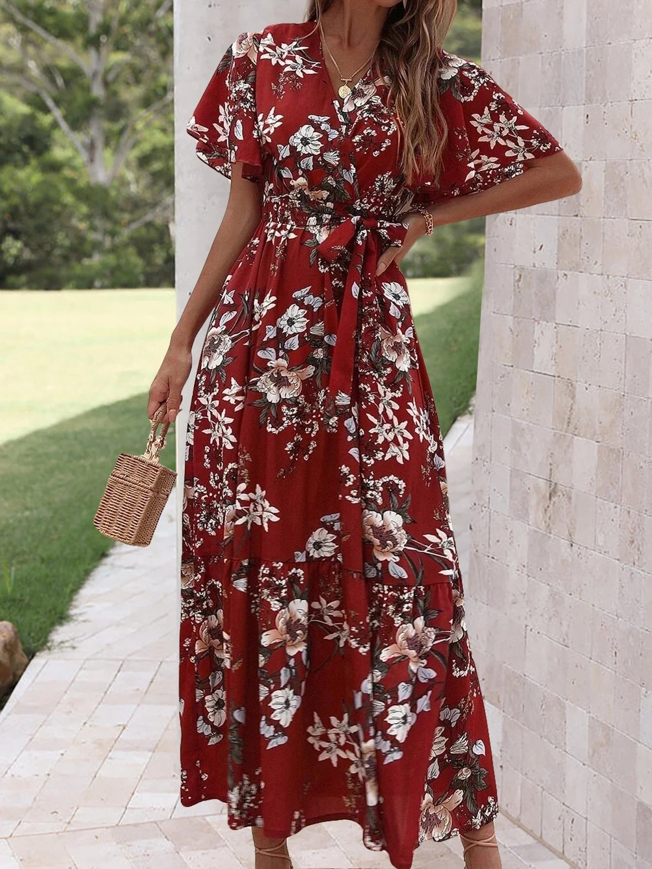Elegant Floral A-line Dress