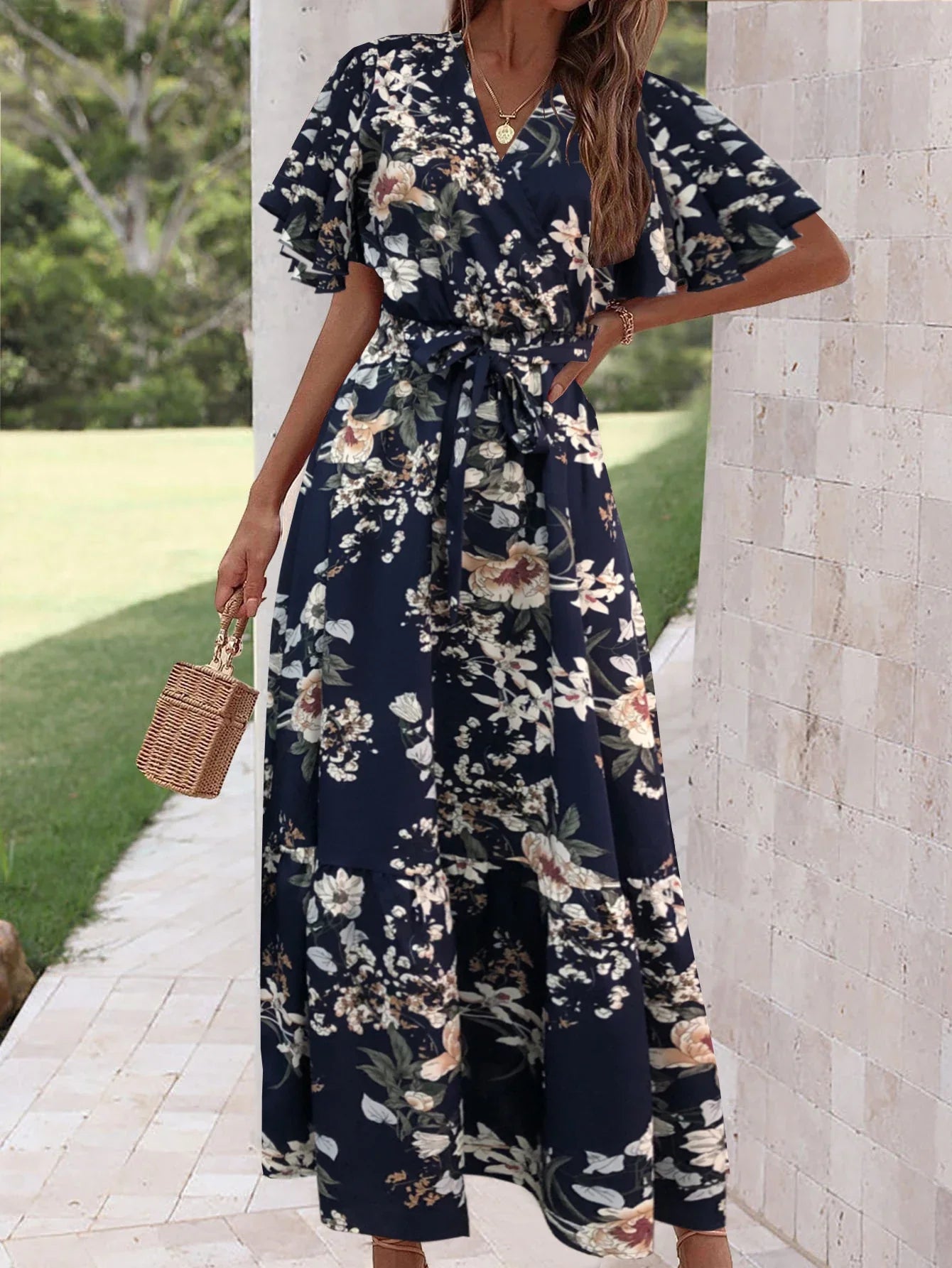Elegant Floral A-line Dress
