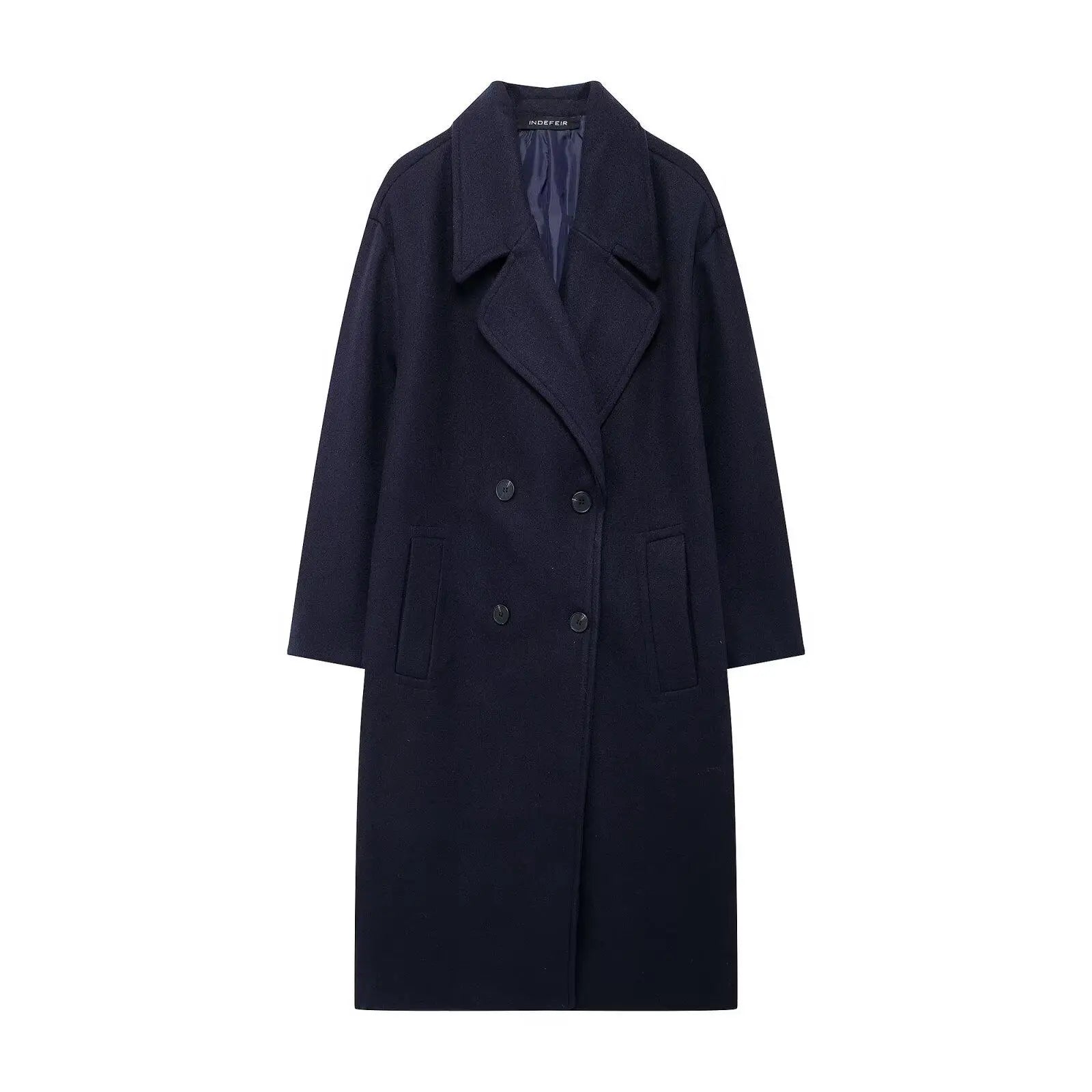 Lace-Up Mao Collar Big Lapel Overcoat