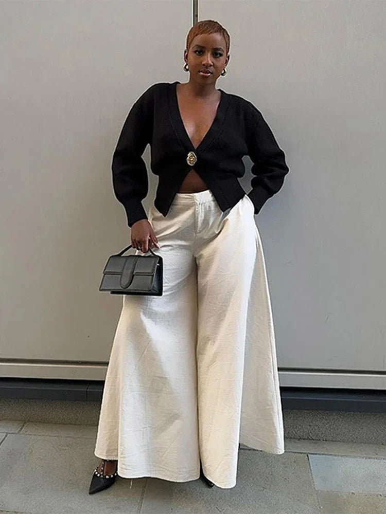 Loose Hollow Out V-Neck Knit Cardigan