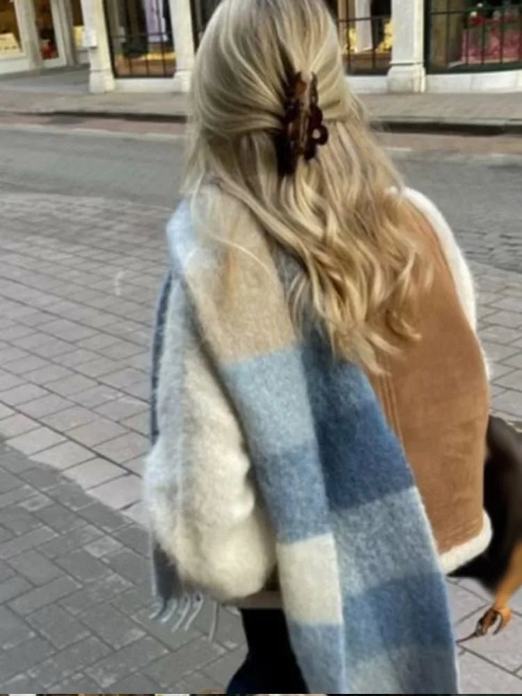 Elegant Warm Fur Faux Sleeveless Thick Turn Collar Coats - Fashionpara