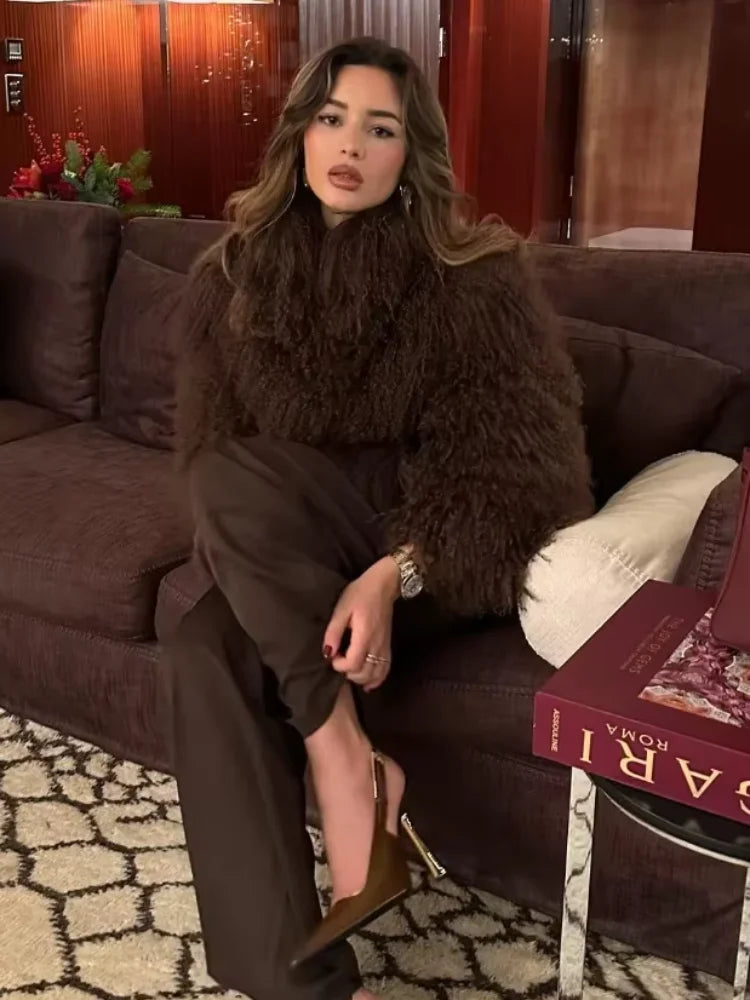 White Thicken Cropped Coat