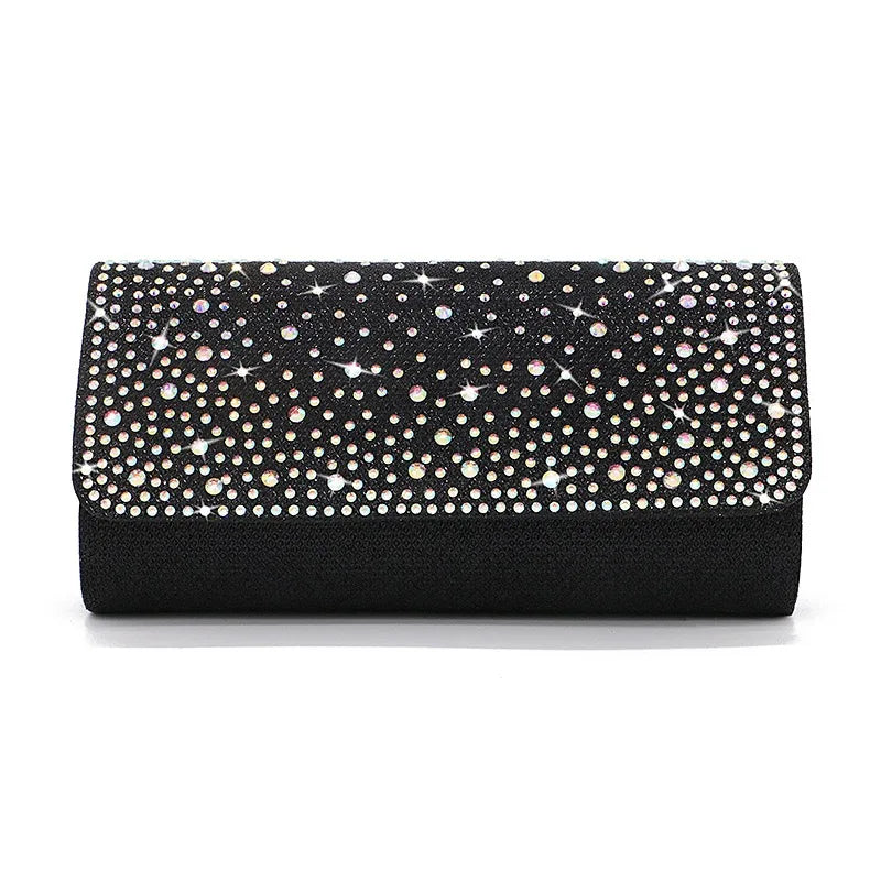 Elegant Sparkling Rhinestone Dinner Banquet Envelope Bag
