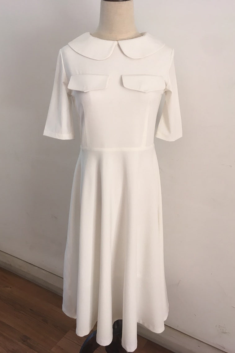 Elegant White Kate Middleton Cocktail Dress