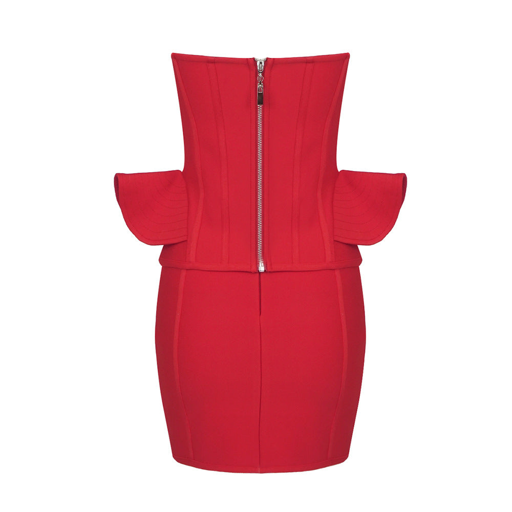 KittenAlarm - Elle Heart Laces Bustier & Skirt Set