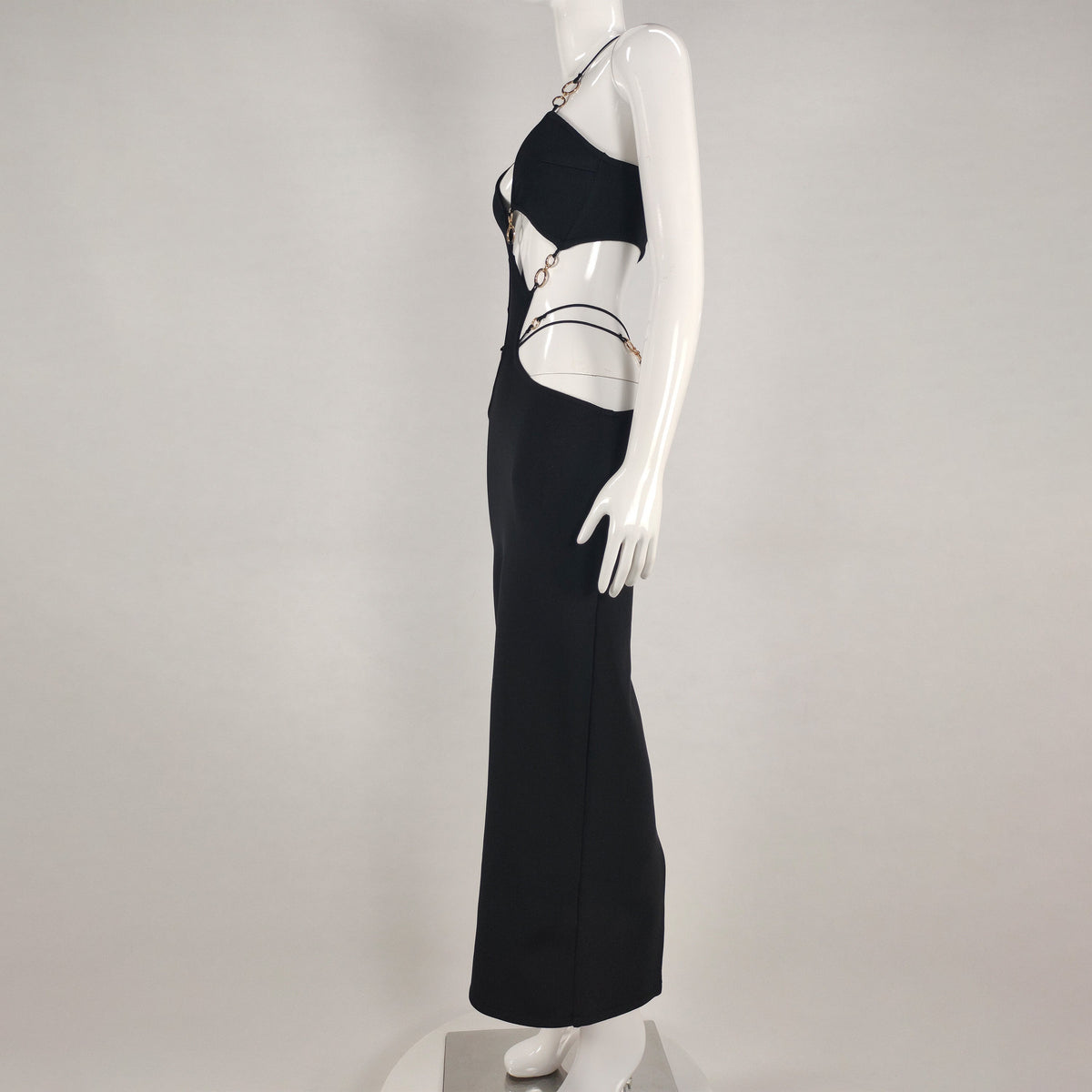 Halter Neck Cutout Bodycon Maxi Dress