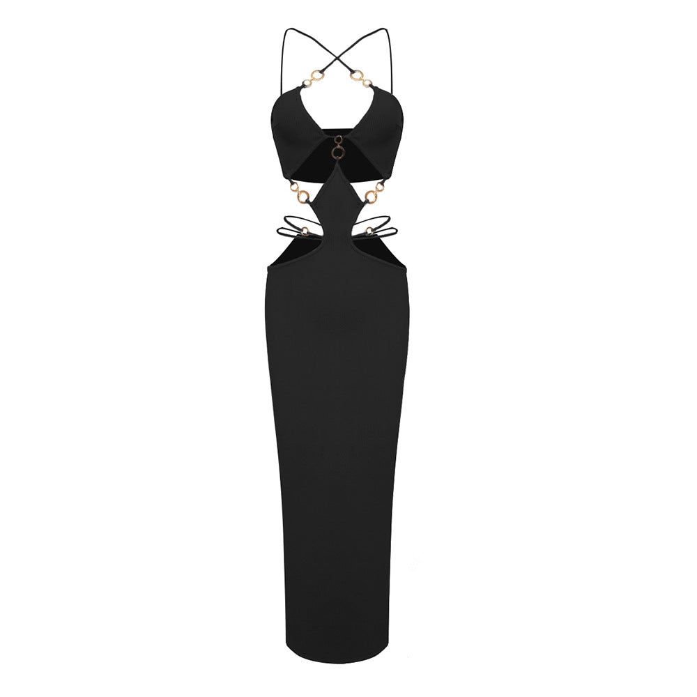 Halter Neck Cutout Bodycon Maxi Dress