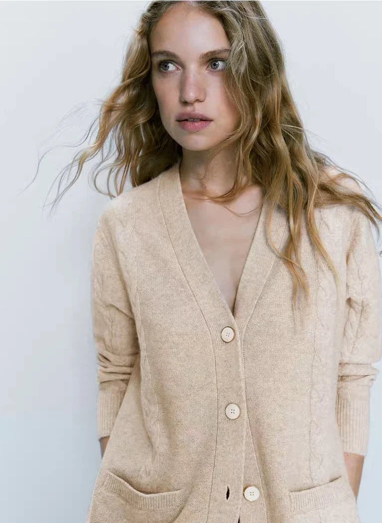 Style Gentle Loose Casual Solid Color Cardigan 4