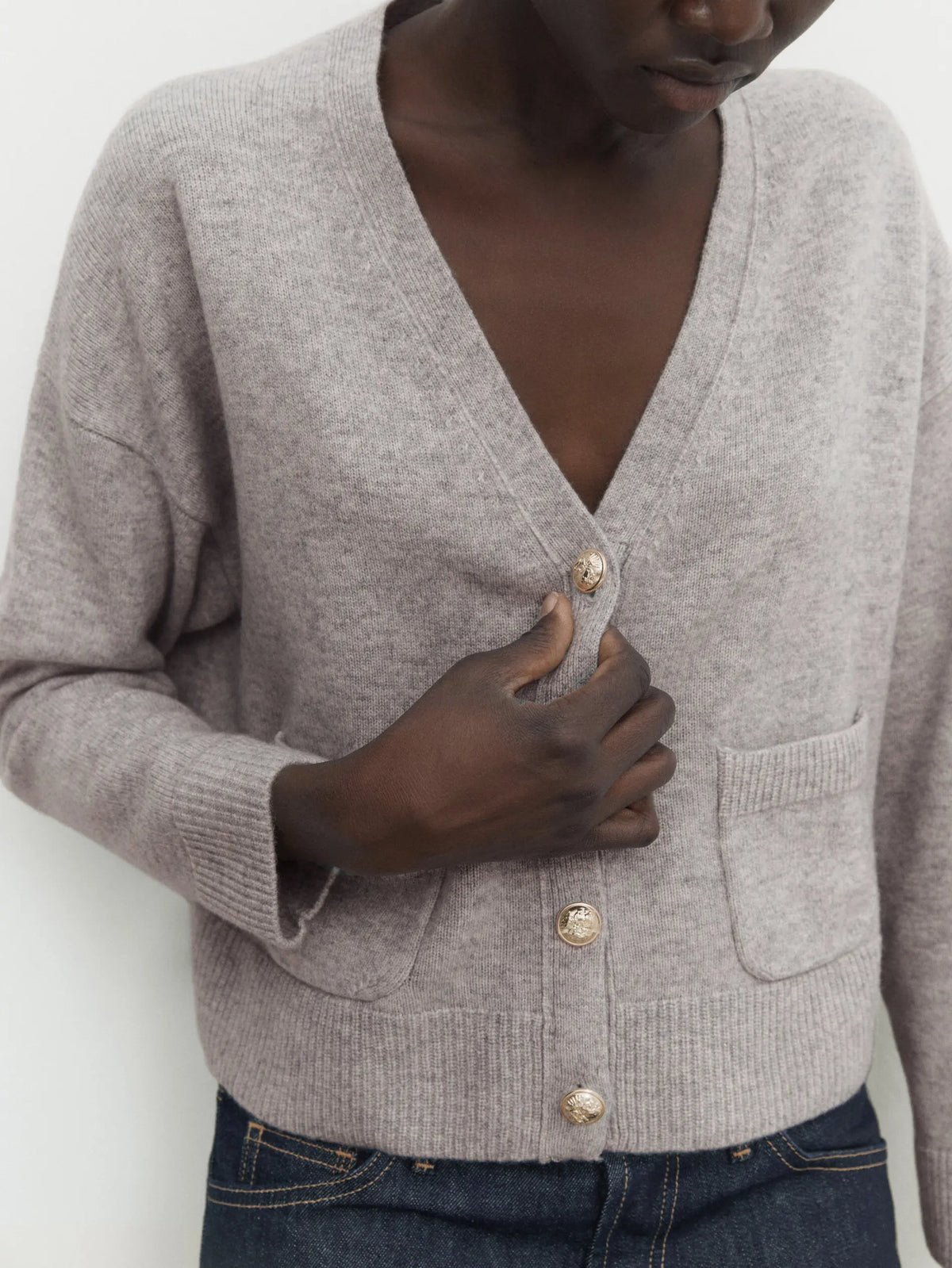 Minimalist Casual Blend V-neck Short Cardigan 3