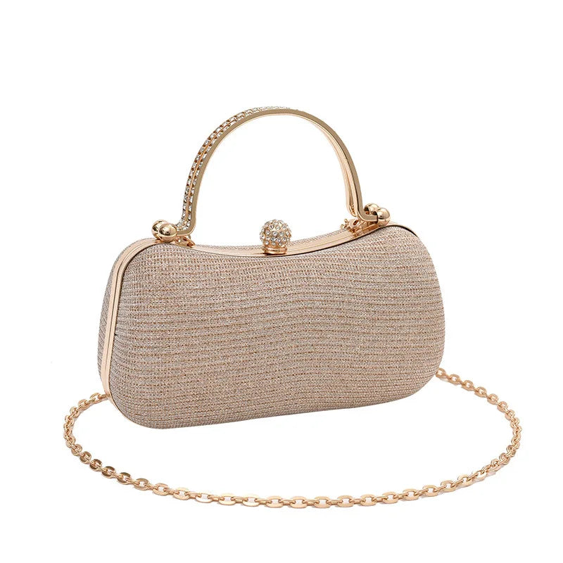 Shiny Heart Shape Evening Clutch Chain Shoulder Bag