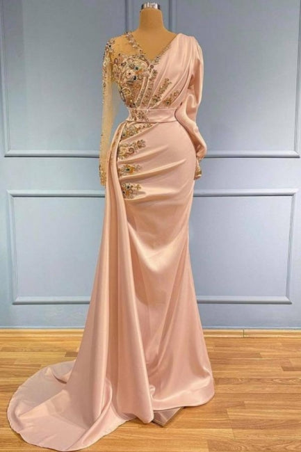 Evening Dresses Long With Sleeves Prom Evening Dresses in glitter