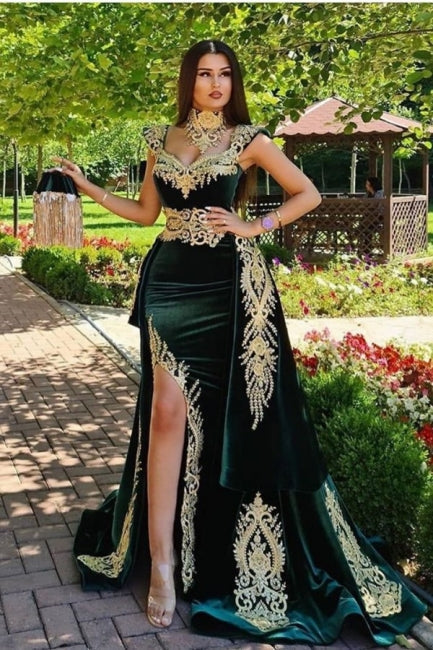 Evening dresses long green | Evening wear Prom Evening Dresses with lace