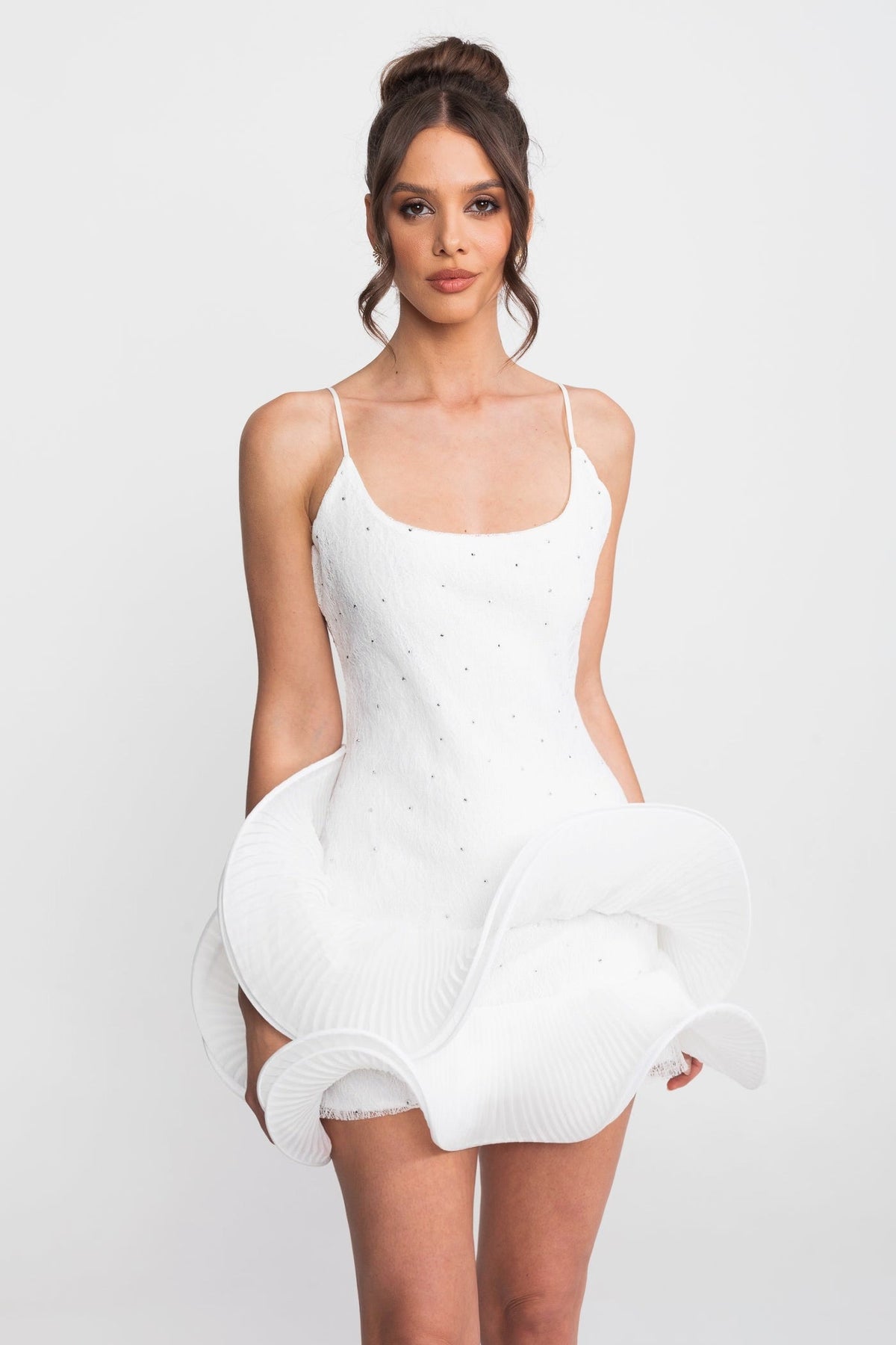 Babydoll Mini Dress - White
