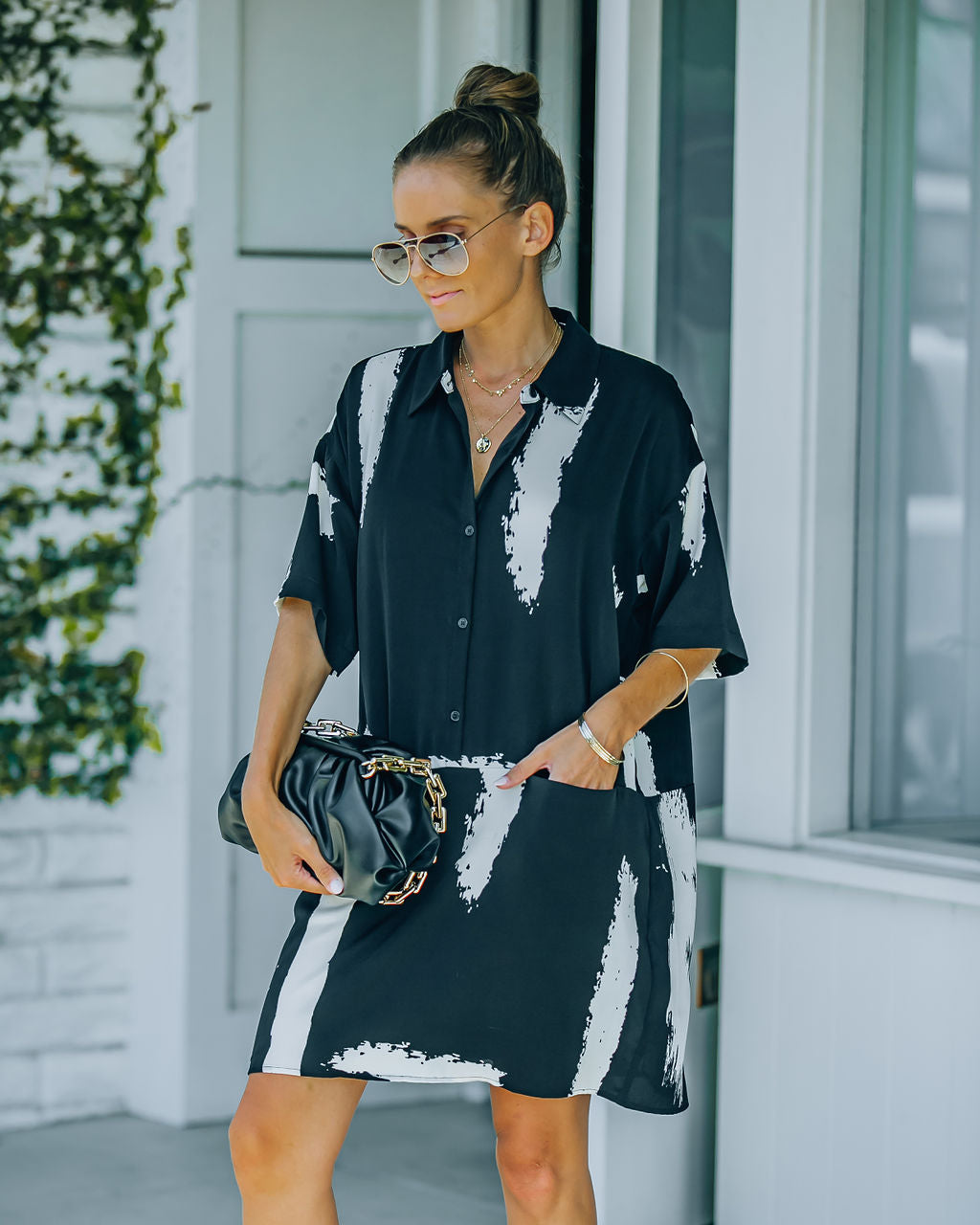 Raelynn Pocketed Button Down Shirt Dress - FINAL SALE