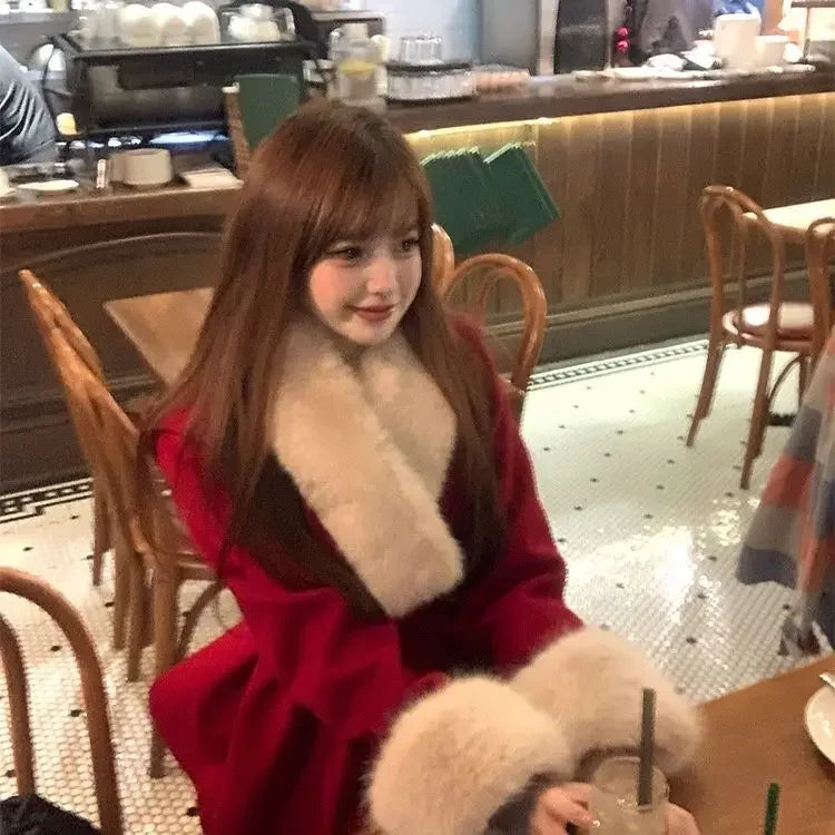 Fall Winter Short Detachable Fur High-end Heavy Slimming Coats - Fashionpara