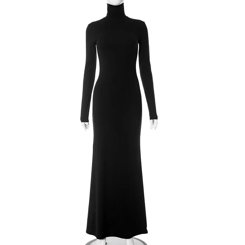 High Neck Long Sleeve Bodycon Mermaid Dress