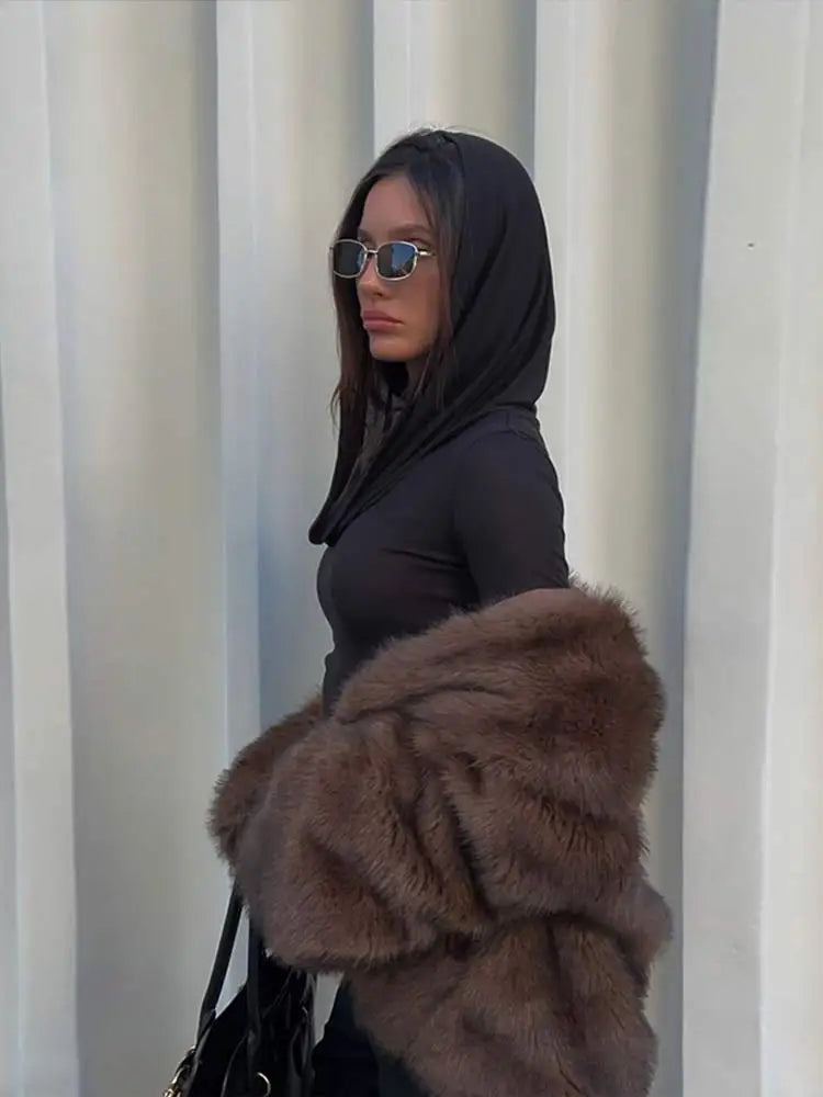 Dark Brown Lapel Short Coat