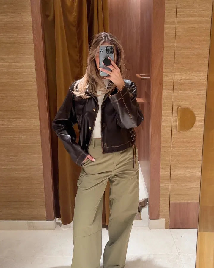 Fashion Lapel Single Breasted Chic Black Loose Casual Coats - Fashionpara