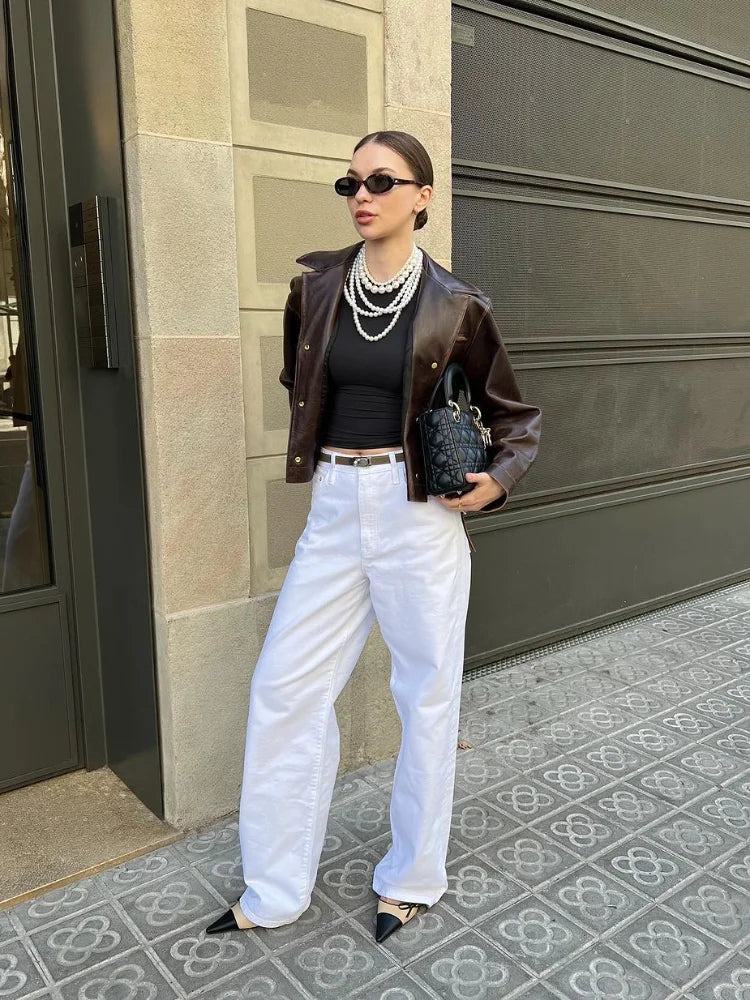 Fashion Lapel Single Breasted Chic Black Loose Casual Coats - Fashionpara